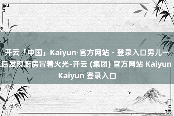 开云「中国」Kaiyun·官方网站 - 登录入口男儿一醒觉来之后发现厨房冒着火光-开云 (集团) 官方网站 Kaiyun 登录入口
